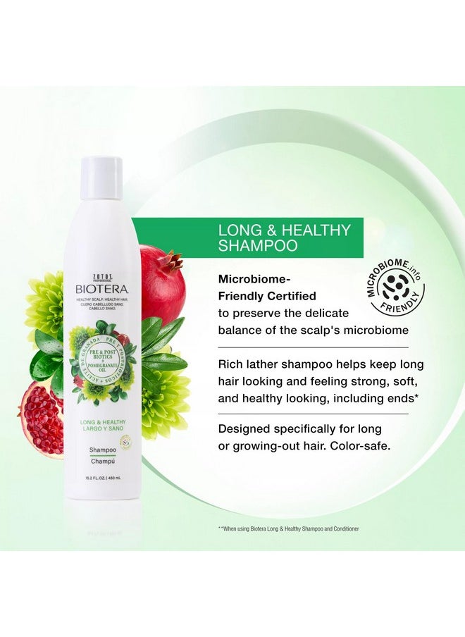 Biotera Long & Healthy Shampoo | Long or Growing Hair | Microbiome Friendly | Vegan & Animal Test Free | Paraben Free | Color-Safe | 32 Fl Oz