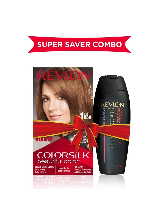 Colorsilk Hair Color With Keratin - 5G Light Golden Brown - (With Outrageous Shampoo 90 Ml) (3S10978F36721354)