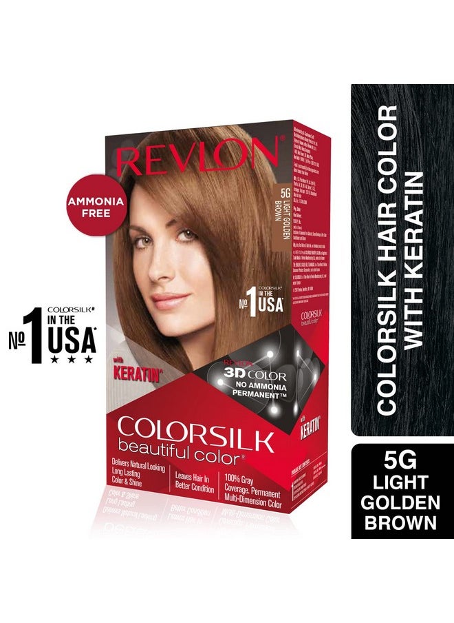 Colorsilk Hair Color With Keratin - 5G Light Golden Brown - (With Outrageous Shampoo 90 Ml) (3S10978F36721354)