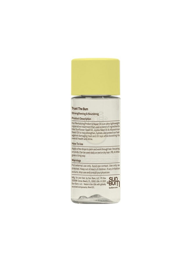Sun Bum Revitalizing Protect and Repair Hair Oil | UV Protecting, Vegan and Cruelty Free | Enriched with Jojoba Oil | 1.7 Fl Oz