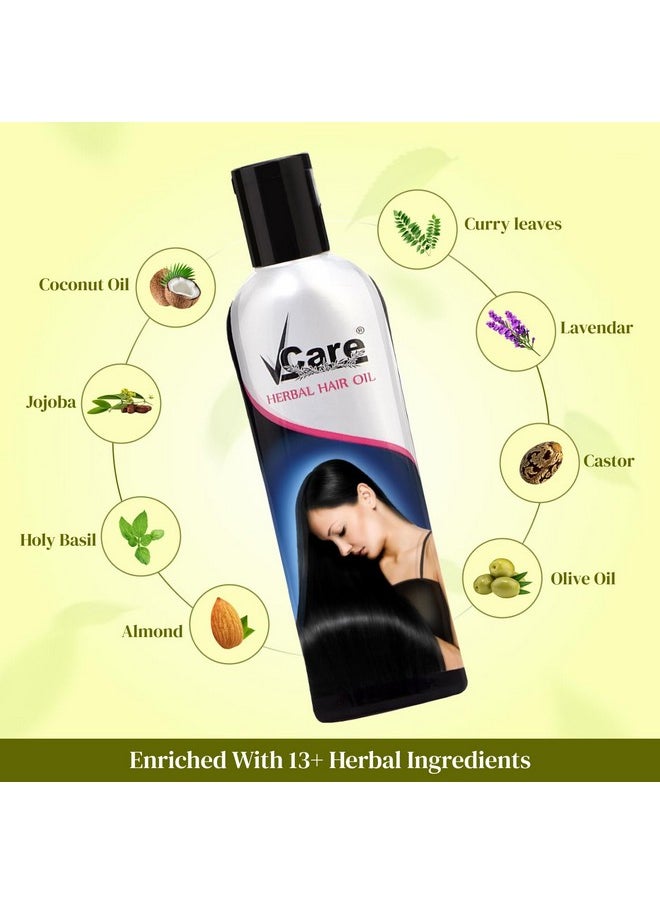 VCare Herbal Hair Oil For Men And Women | Reduces Hair Fall & Dandruff | Helps Hair Growth With 13+ herbal oils |Ideal For All Type Hair Growth 100ml Pack of 3