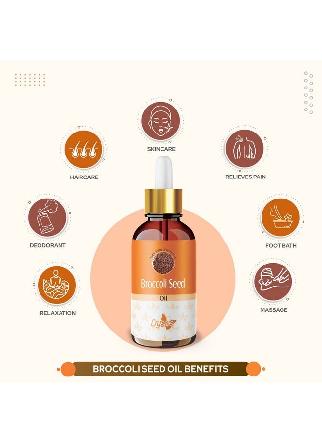 Crysalis Broccoli Seed (Brassica Oleracea Var. Italica) Oil|100% Pure & Natural Undiluted Essential Oil Organic Standard For Skin & Hair Care|Therapeutic Grade Oil, Restores Skin Glow 30ml