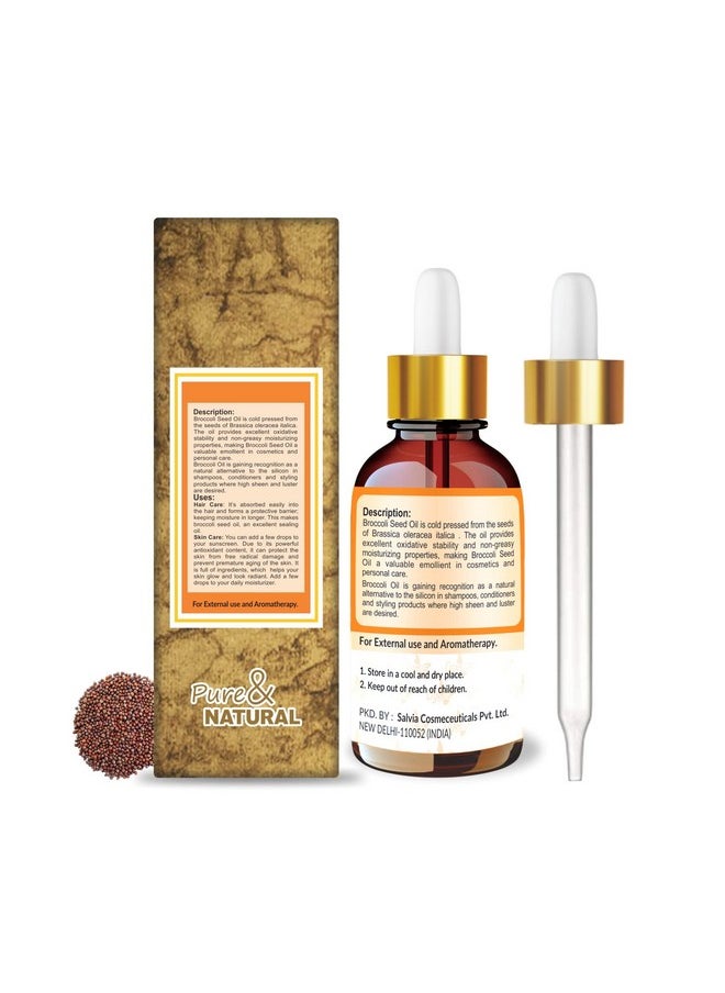 Crysalis Broccoli Seed (Brassica Oleracea Var. Italica) Oil|100% Pure & Natural Undiluted Essential Oil Organic Standard For Skin & Hair Care|Therapeutic Grade Oil, Restores Skin Glow 30ml