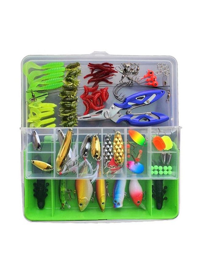 101-Piece Artificial Fishing Bait Set With Tackle Box 21x 11.5x4.2cm