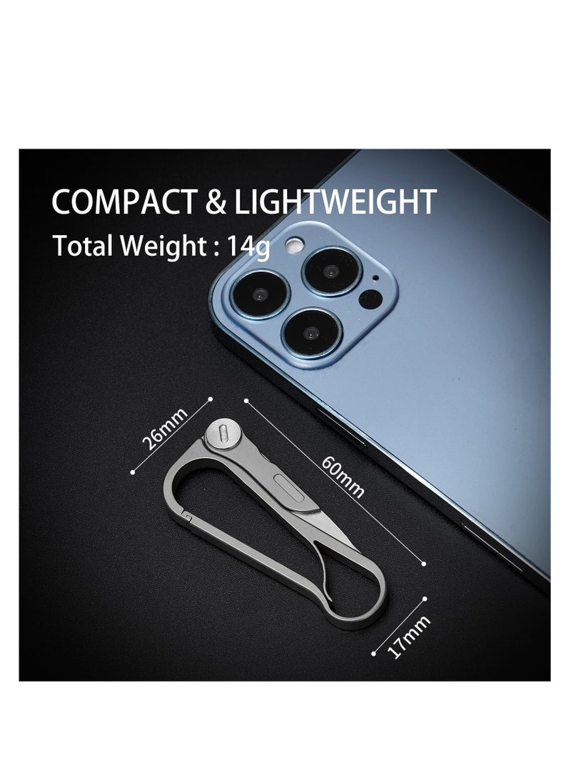 Titanium Carabiner Clip, Multifunctional EDC Carabiner Keychain with Folding Utility knife and Bottle Opener, Quick Release Keychain for Men and Women Lightweight Pocket Utility Knife with Carabiner