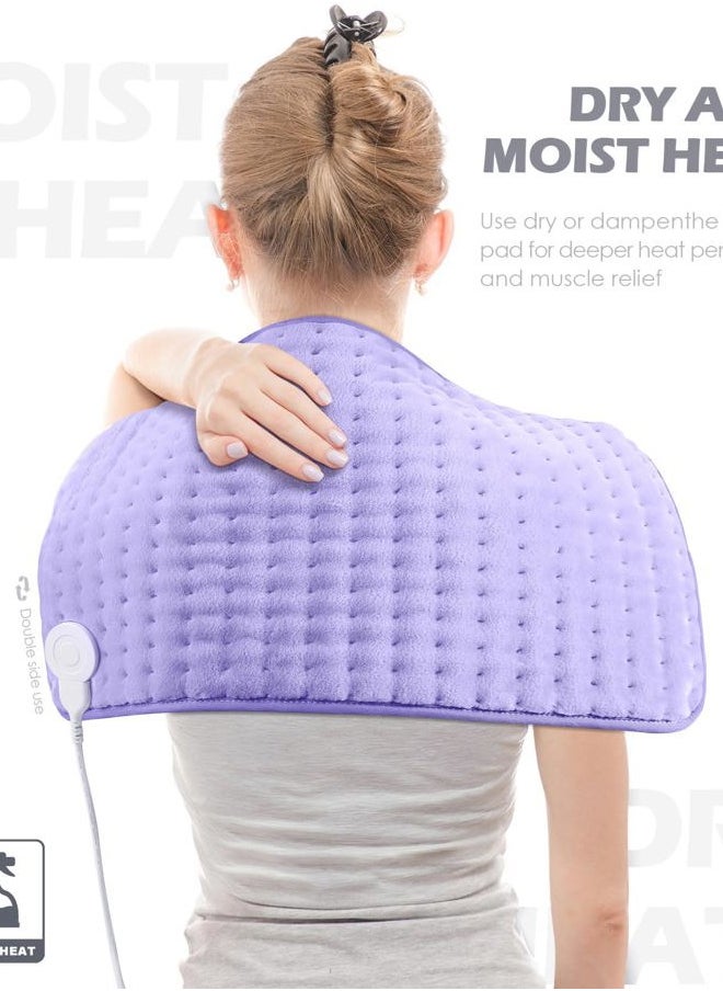 Heating Pad for Back Pain Cramps Relief - Electric Heating Pad for Neck/Shoulder/Muscle Pain - 6 Heat Settings, Auto Off, Moist Heat Options, Machine Washable, Christmas Gifts for Women,Mom,Sister -XL