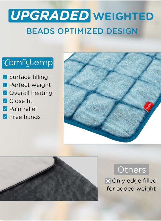 Weighted Heating Pad for Back & Cramps, 2.2lb Electric Neck Shoulder Heat Pad for Pain Relief, FSA HSA Eligible, Valentines Day Gifts for Her Him Wife Husband, 2H Auto-Off, 12x24, Washable