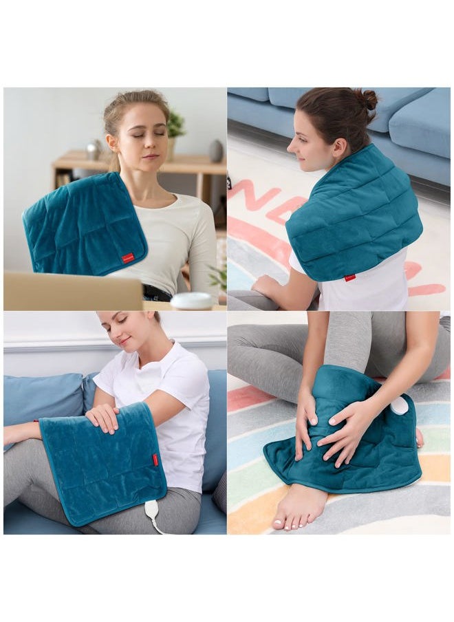 Weighted Heating Pad for Back & Cramps, 2.2lb Electric Neck Shoulder Heat Pad for Pain Relief, FSA HSA Eligible, Valentines Day Gifts for Her Him Wife Husband, 2H Auto-Off, 12x24, Washable