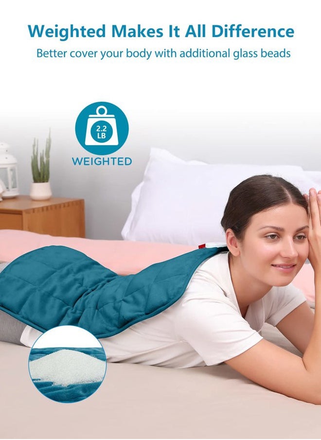 Weighted Heating Pad for Back & Cramps, 2.2lb Electric Neck Shoulder Heat Pad for Pain Relief, FSA HSA Eligible, Valentines Day Gifts for Her Him Wife Husband, 2H Auto-Off, 12x24, Washable
