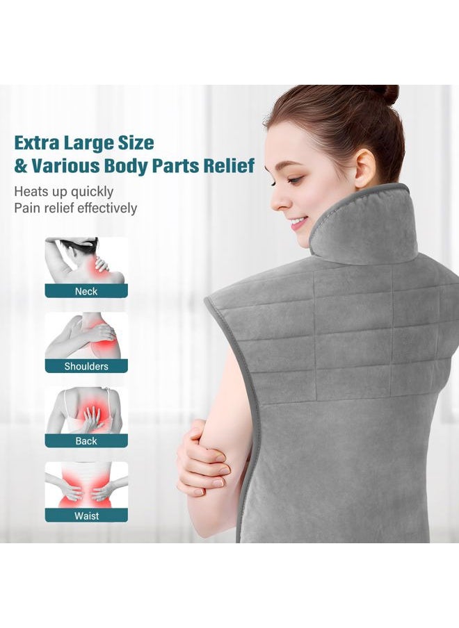 Heating Pad for Neck and Shoulders and Back, Heating Pad for Back Pain Relief and Cramps, Heat Pads for Women, Birthday Mothers Day Gifts for Mom Wife Grandma Her, 6 Heat Settings, 4 Auto-Off, 22