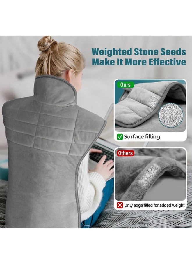Heating Pad for Neck and Shoulders and Back, Heating Pad for Back Pain Relief and Cramps, Heat Pads for Women, Birthday Mothers Day Gifts for Mom Wife Grandma Her, 6 Heat Settings, 4 Auto-Off, 22