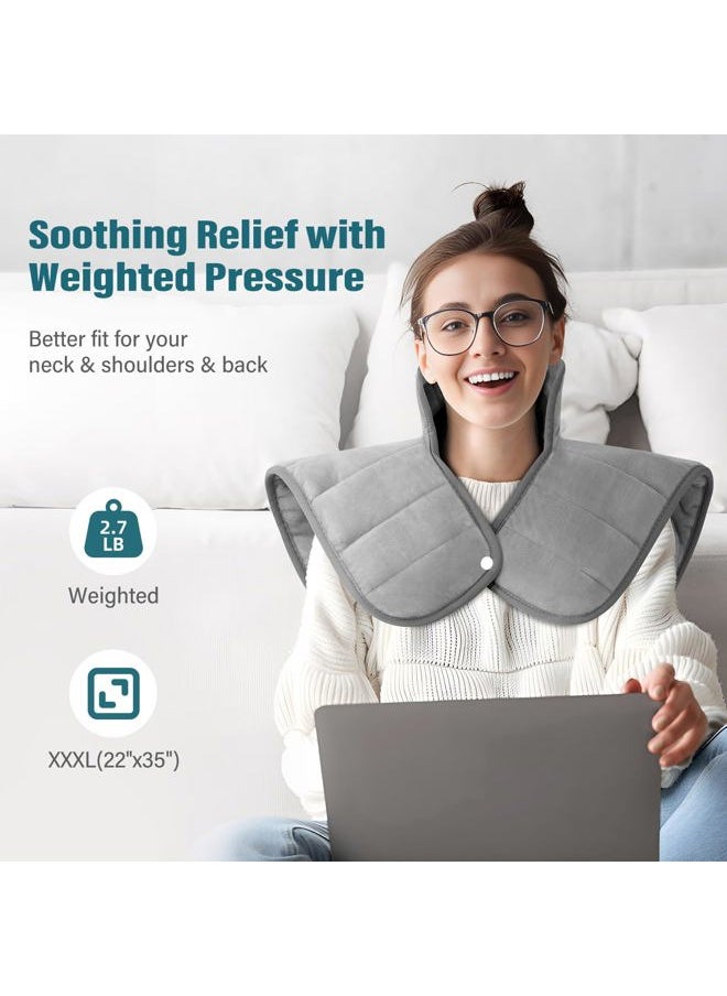 Heating Pad for Neck and Shoulders and Back, Heating Pad for Back Pain Relief and Cramps, Heat Pads for Women, Birthday Mothers Day Gifts for Mom Wife Grandma Her, 6 Heat Settings, 4 Auto-Off, 22