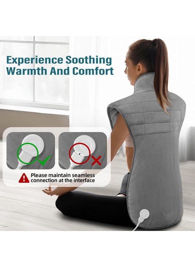Heating Pad for Neck and Shoulders and Back, Heating Pad for Back Pain Relief and Cramps, Heat Pads for Women, Birthday Mothers Day Gifts for Mom Wife Grandma Her, 6 Heat Settings, 4 Auto-Off, 22