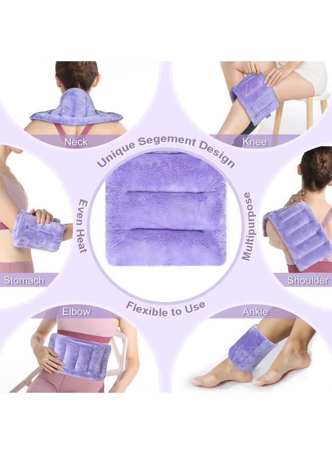 SuzziPad Microwave Heating Pad for Discomfort Reducing, 7x16 Microwavable Heated Pads, Muscle Ache, Soothing Fatigue for Neck and Shoulder, Bean Bag Moist Heat Pack, Warm Compress, Purple