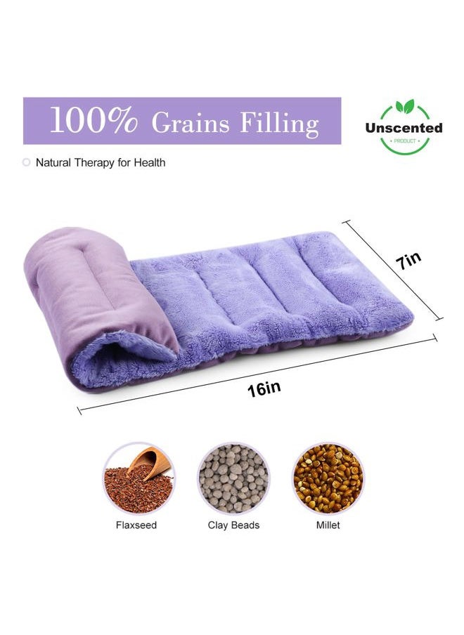 SuzziPad Microwave Heating Pad for Discomfort Reducing, 7x16 Microwavable Heated Pads, Muscle Ache, Soothing Fatigue for Neck and Shoulder, Bean Bag Moist Heat Pack, Warm Compress, Purple