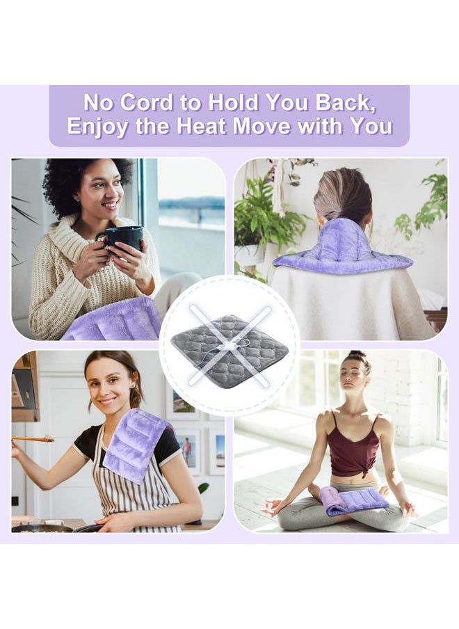 SuzziPad Microwave Heating Pad for Discomfort Reducing, 7x16 Microwavable Heated Pads, Muscle Ache, Soothing Fatigue for Neck and Shoulder, Bean Bag Moist Heat Pack, Warm Compress, Purple