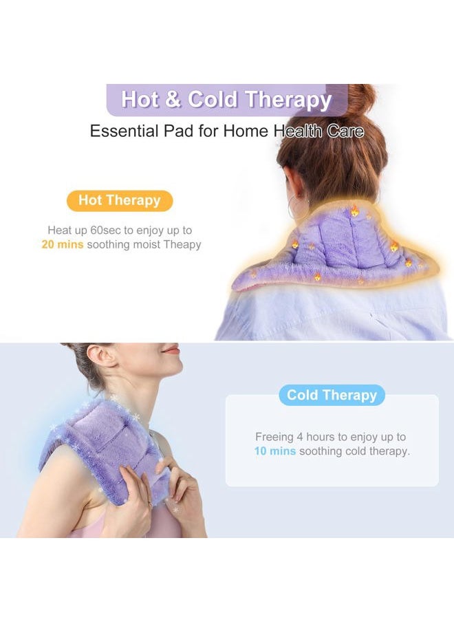 SuzziPad Microwave Heating Pad for Discomfort Reducing, 7x16 Microwavable Heated Pads, Muscle Ache, Soothing Fatigue for Neck and Shoulder, Bean Bag Moist Heat Pack, Warm Compress, Purple