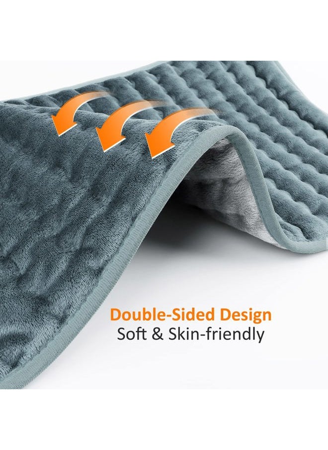 Electric Heating pad for Back/Shoulder/Neck/Knee/Leg Pain Relief, 6 Fast Heating Settings, Auto-Off, Machine Washable, Moist Dry Heat Options, Extra Large 12