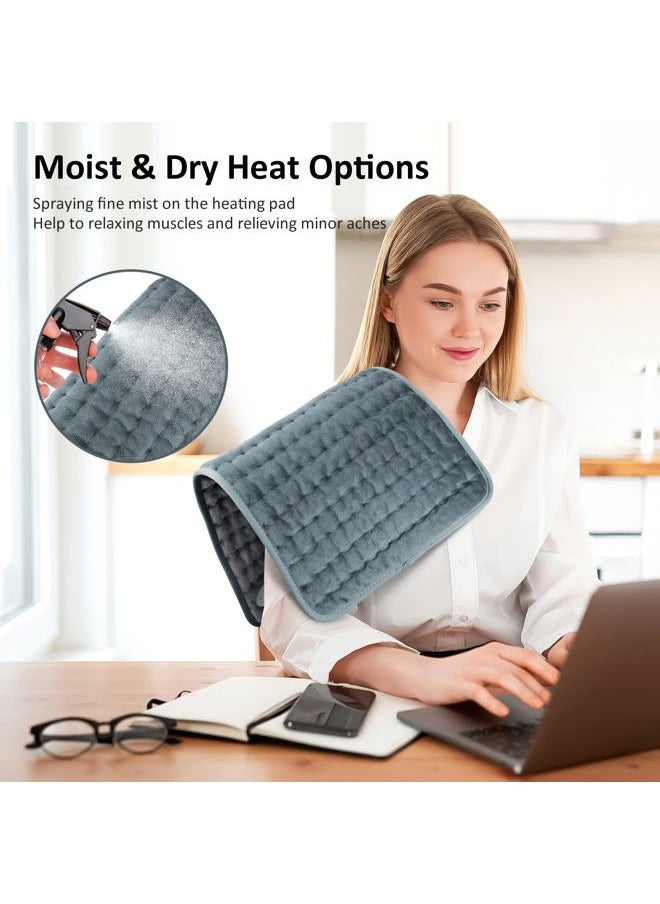 Electric Heating pad for Back/Shoulder/Neck/Knee/Leg Pain Relief, 6 Fast Heating Settings, Auto-Off, Machine Washable, Moist Dry Heat Options, Extra Large 12