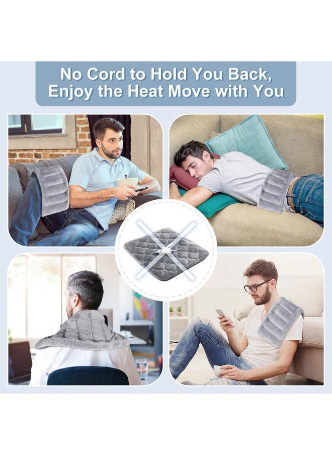 SuzziPad Microwavable Heating Pads for Neck and Shoulder Back Discomfort, 7x16 Fatigue Soothing Heated Pad Microwave, Moist Hot Packs, Unscented Heat Pack for Aches, Sore Muscle, Gray