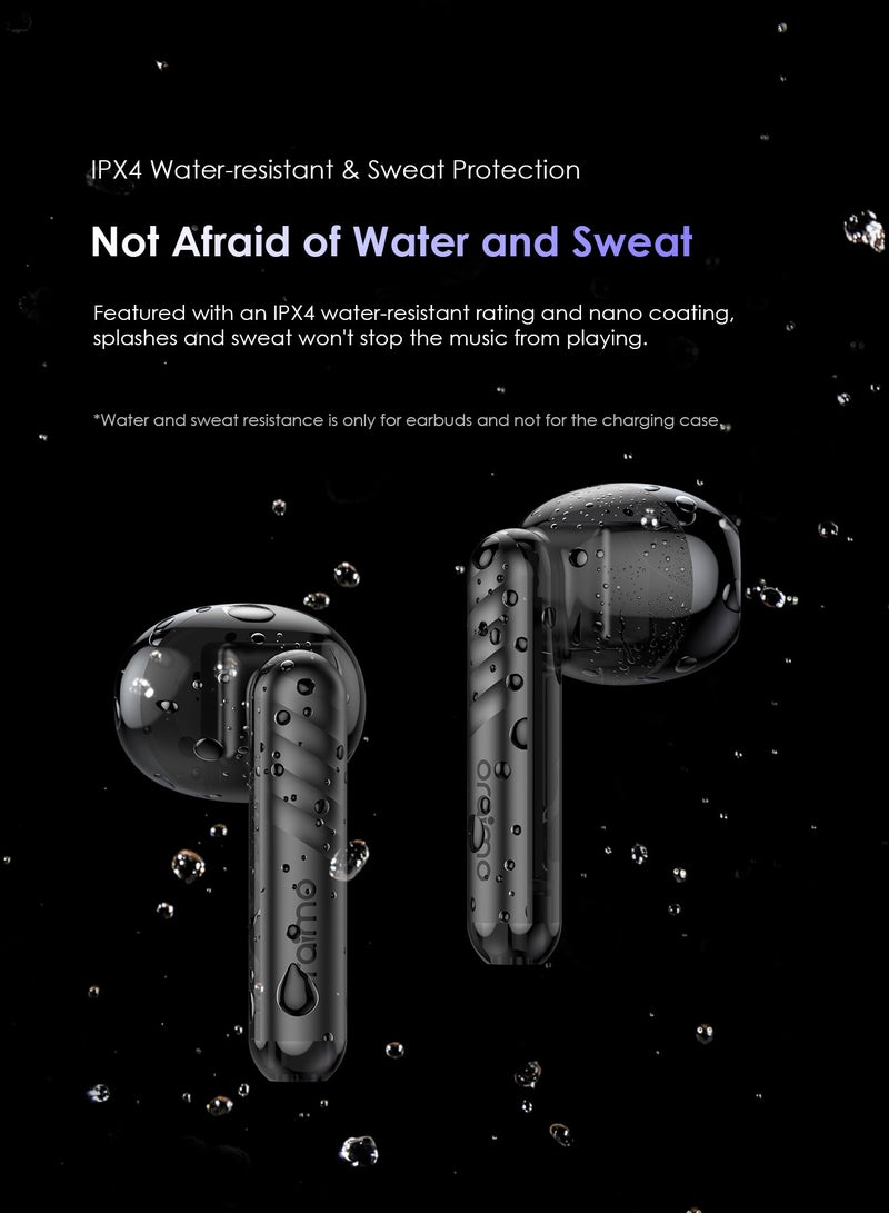 FreePods Neo True Wireless Earbuds 50H Play Time Bluetooth TWS Earphone with APP Control, Anifast Fast Charging,Sound360 Spatial Audio,Black Black