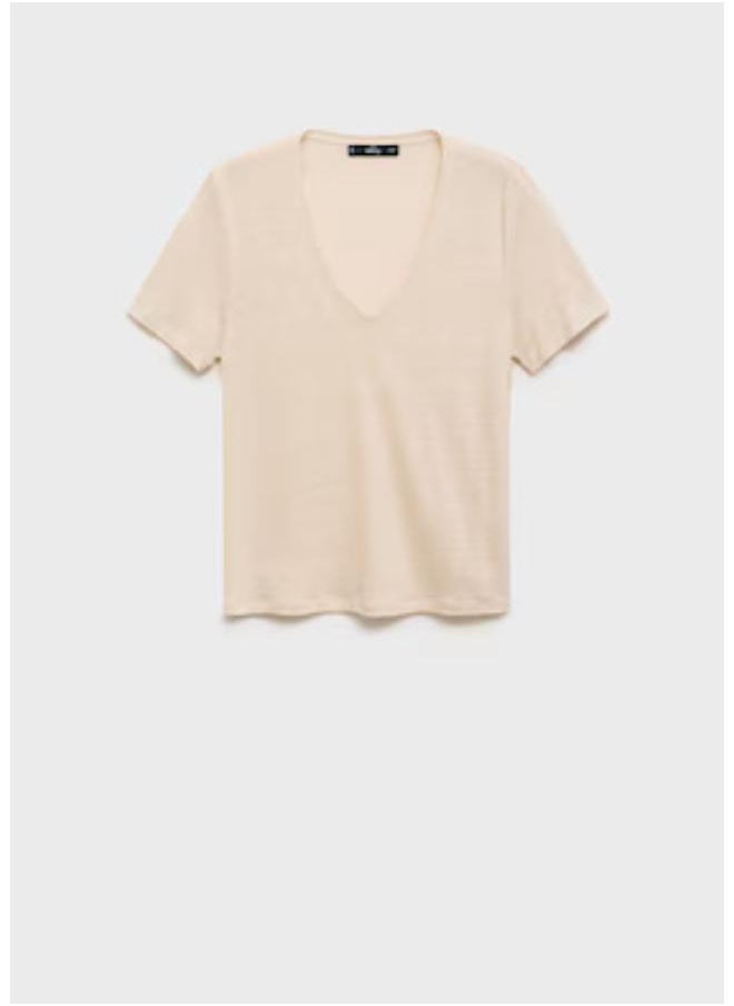 Casual V Neck Linen T-Shirt