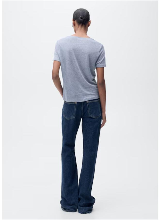 Casual V Neck Linen T-Shirt