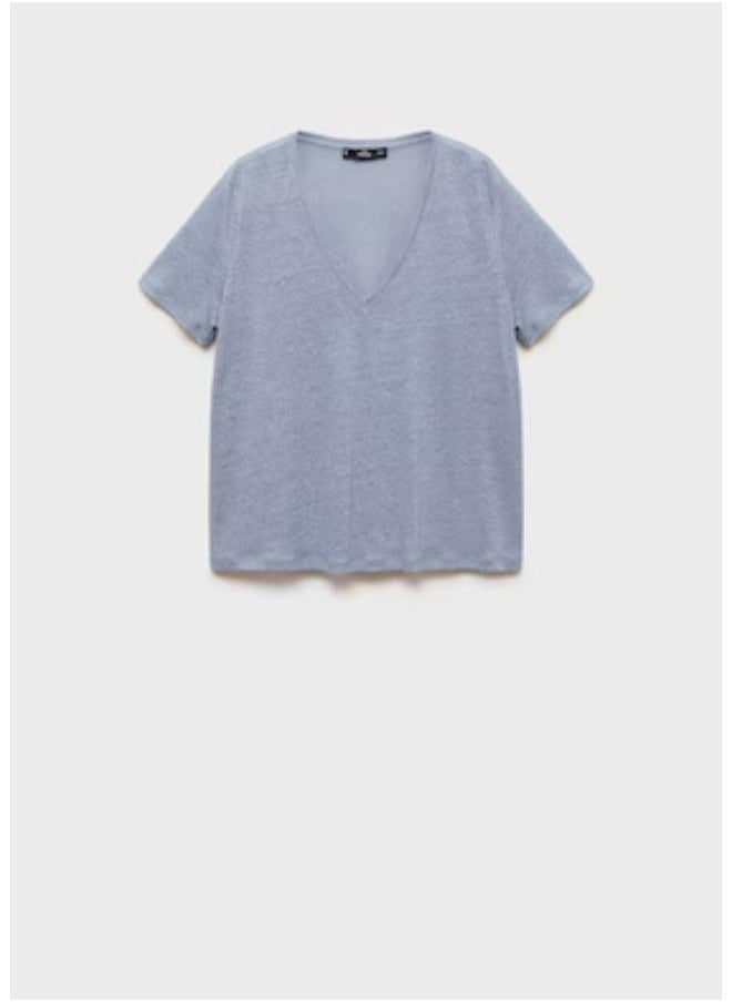 Casual V Neck Linen T-Shirt