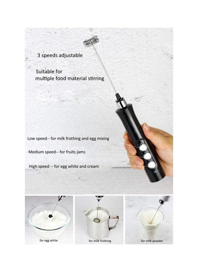 3-Piece Electric Milk Frother And Whisk Set 1.0 W W16 Black/Silver