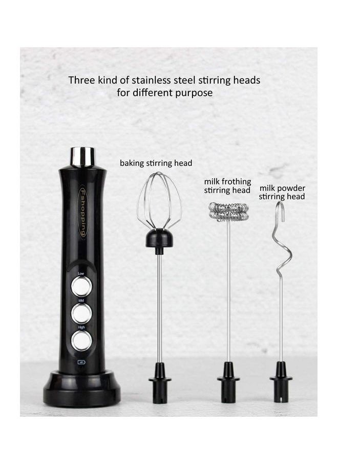 3-Piece Electric Milk Frother And Whisk Set 1.0 W W16 Black/Silver