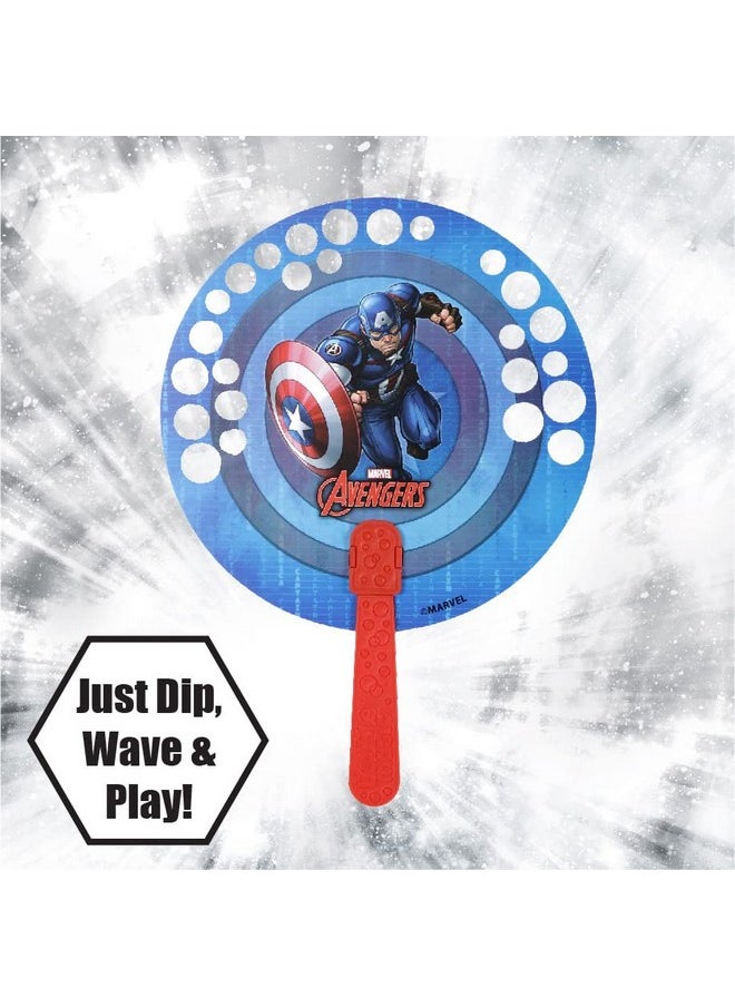 Bubble Magic FanBubs Captain America Theme|Thick Viscous Concentrate Solution Pouches with HandFan|Just Dip,Wave& Play|Bubble Maker|Birthday&Return Gifts for Kids 3y+|Outdoor Indoor Toy|Made in India