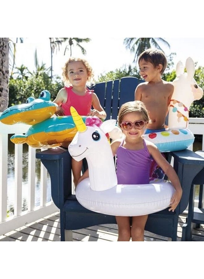 Toyshine 34'' Lama Pool Rings, Baby Pool, Swimming Rings For Kids, Inflatable Tubes, Summer Fun Water Toys For Kids, Party Fun, Beach Outdoor Party Supplies (42X23 Inches), Multicolor