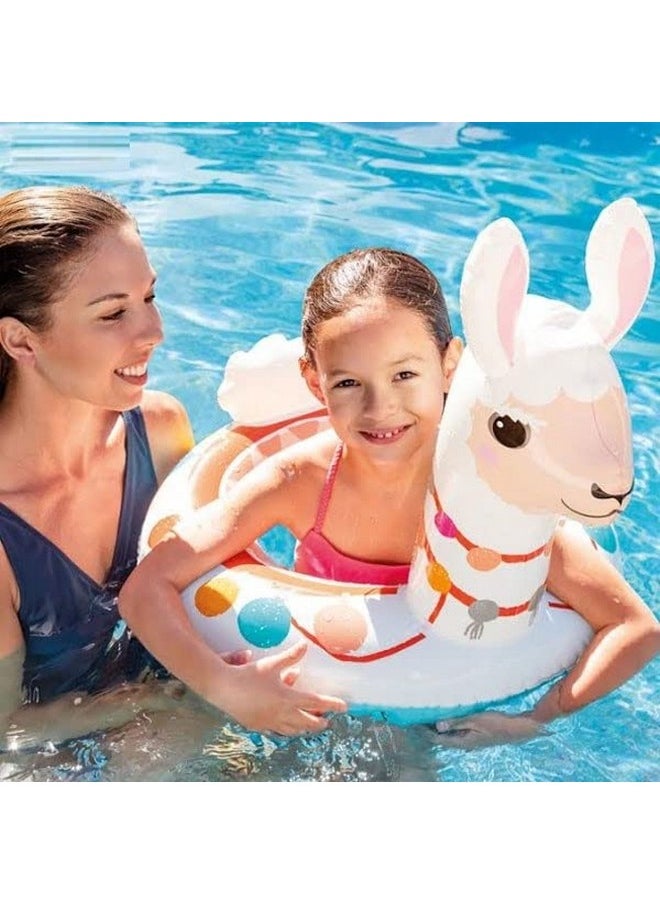 Toyshine 34'' Lama Pool Rings, Baby Pool, Swimming Rings For Kids, Inflatable Tubes, Summer Fun Water Toys For Kids, Party Fun, Beach Outdoor Party Supplies (42X23 Inches), Multicolor
