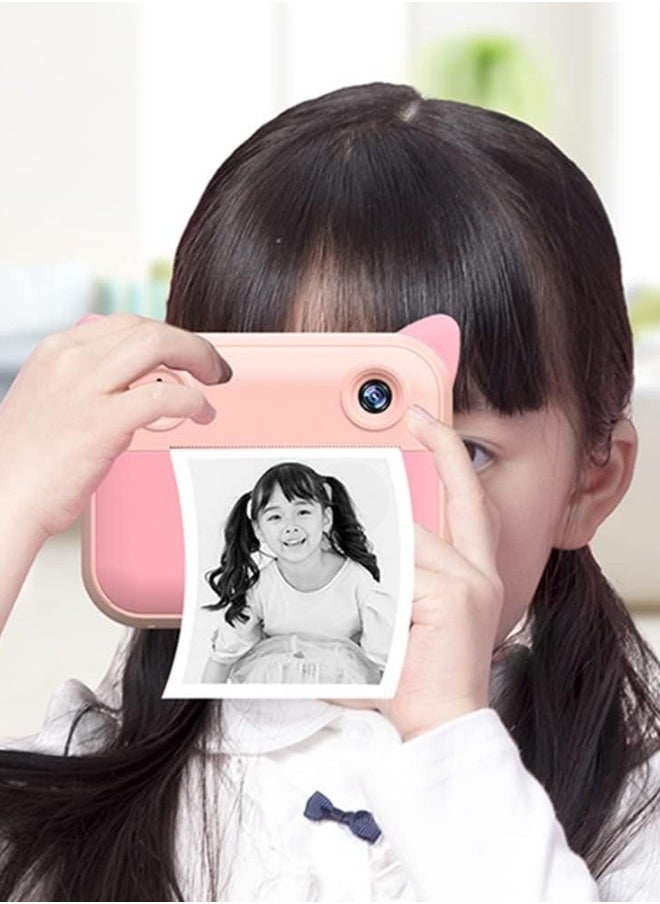 Instant Print Camera for Kids – 48MP, 2.4” IPS Screen, Ink-Free Thermal Printing, Includes 3 Rolls of Paper & Up to 32G Memory Card
