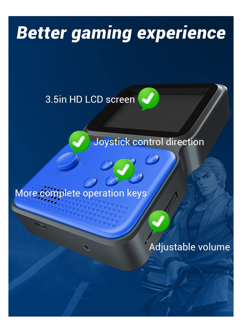 SYOSI Handheld Game Console, Portable Retro Mini Game Console with 800+ Classic Games 3.5 Inch HD LCD Screen & Rechargeable Battery & TV Connection (Blue)