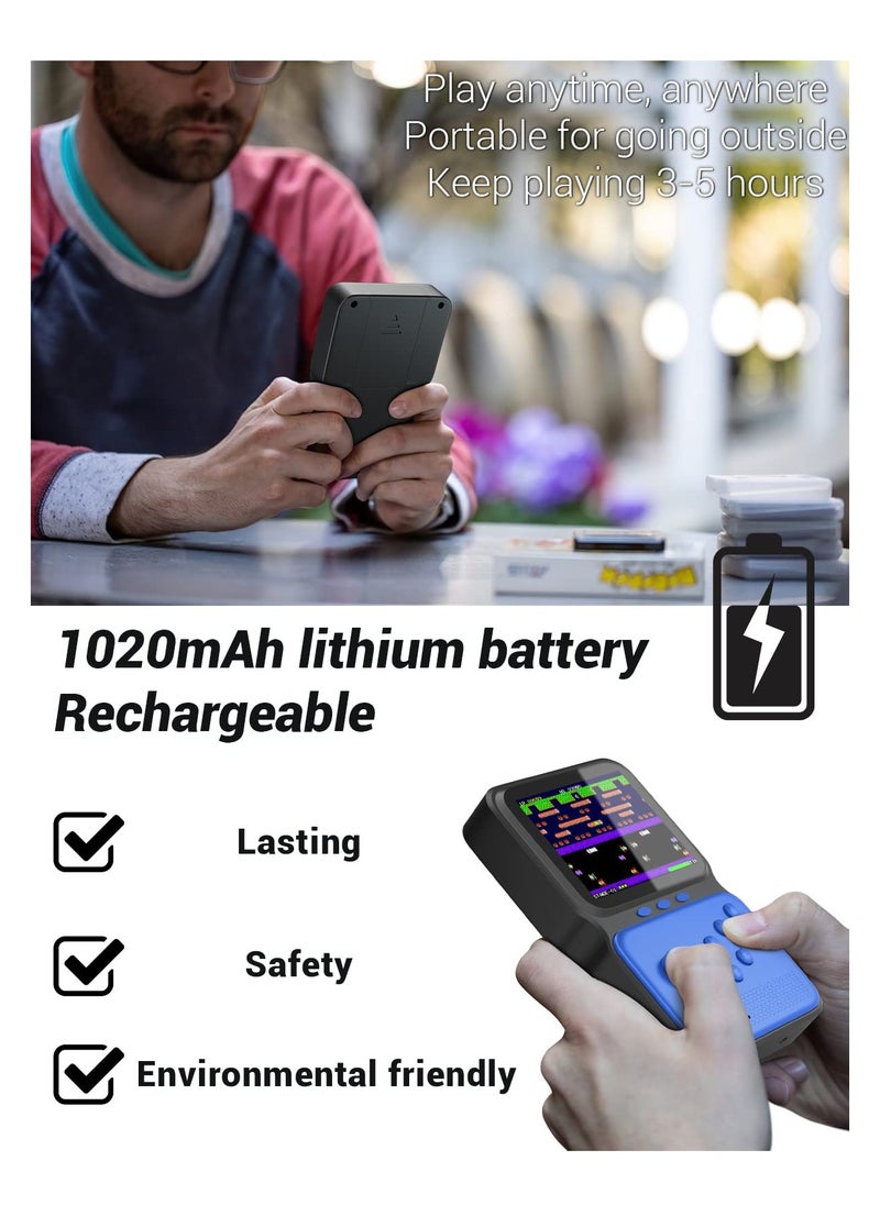 SYOSI Handheld Game Console, Portable Retro Mini Game Console with 800+ Classic Games 3.5 Inch HD LCD Screen & Rechargeable Battery & TV Connection (Blue)