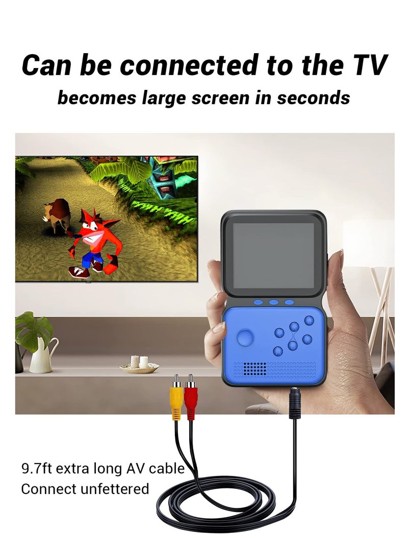 SYOSI Handheld Game Console, Portable Retro Mini Game Console with 800+ Classic Games 3.5 Inch HD LCD Screen & Rechargeable Battery & TV Connection (Blue)