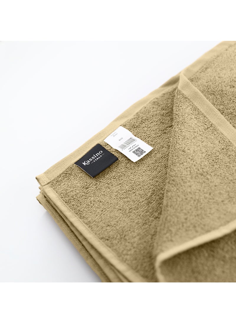 Kassino Bath Towel (2 Pack, 70x140 cm) - 540 GSM Large Bath Towels,100% Combed Cotton, Soft & Quick-Dry Towels, Highly Absorbent, Double Stitched Hotel Quality Towels | Beige