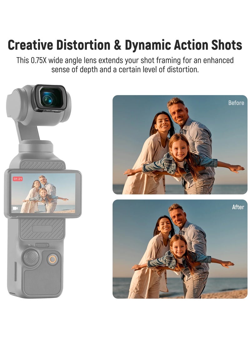 NEEWER Camera Lens Filter Kit for DJI Osmo Pocket 3 – CPL, 1/4 Black Diffusion, Variable ND2-32, 0.75X Wide Angle Lens – Magnetic ND Filter, Circular Polarizer, Soft Focus, and Wide-Angle Enhancement for Photography & Video