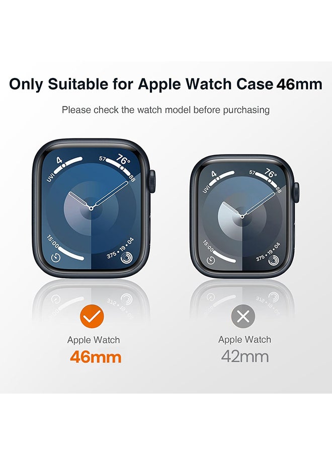 (Pack of 2) Case Compatible with Apple Watch 10 Series 46mm, Anti-Scratch Shockproof TPU Protective Case Full Coverage Bumper Shell Case Cover - Blue & Green