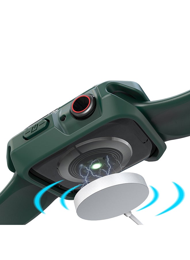 (Pack of 2) Case Compatible with Apple Watch 10 Series 46mm, Anti-Scratch Shockproof TPU Protective Case Full Coverage Bumper Shell Case Cover - Blue & Green