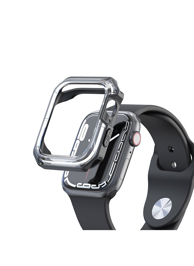 (Pack of 2) Case Compatible with Apple Watch 10 Series 46mm, Anti-Scratch Shockproof TPU Protective Case Full Coverage Bumper Shell Case Cover - Black & Clear