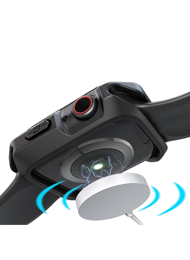 (Pack of 2) Case Compatible with Apple Watch 10 Series 46mm, Anti-Scratch Shockproof TPU Protective Case Full Coverage Bumper Shell Case Cover - Black & Clear