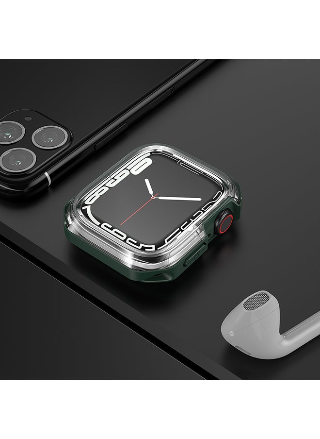 (Pack of 2) Case Compatible with Apple Watch 10 Series 46mm, Anti-Scratch Shockproof TPU Protective Case Full Coverage Bumper Shell Case Cover - Black & Clear