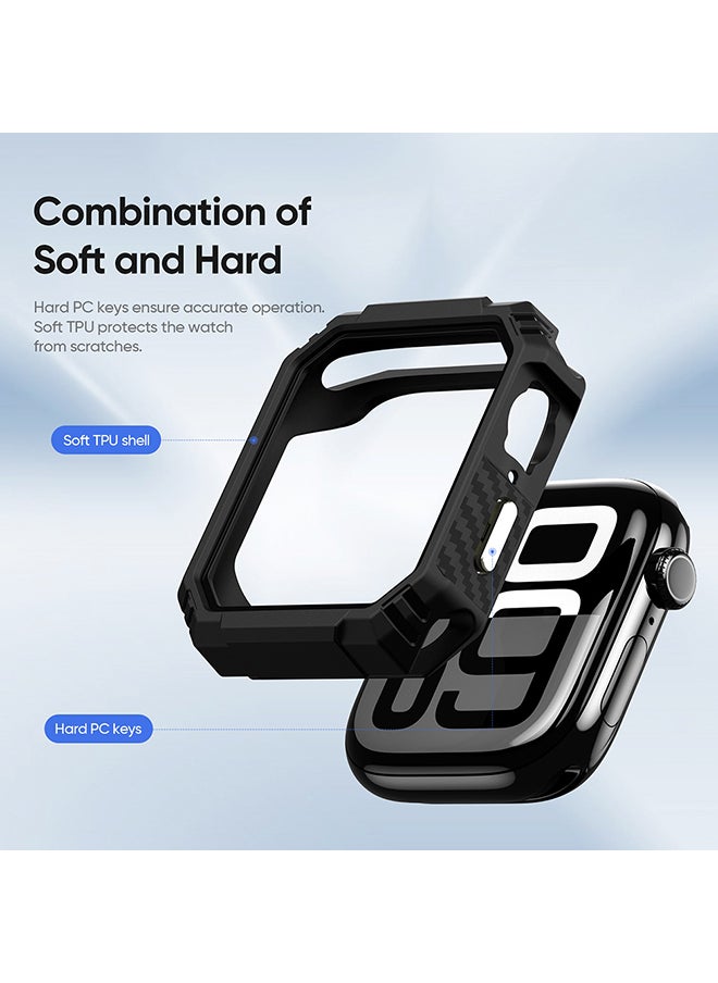 2 Pack Case Compatible with Apple Watch Series 10 42mm , Shockproof Ultra-Thin Hard PC Bumper Case All-Around Edge Protective Cover Frame for iWatch Accessories 42mm - Black & Green