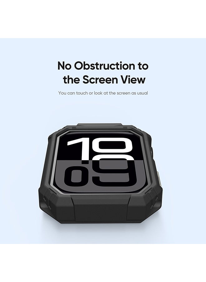 2 Pack Case Compatible with Apple Watch Series 10 42mm , Shockproof Ultra-Thin Hard PC Bumper Case All-Around Edge Protective Cover Frame for iWatch Accessories 42mm - Black & Green