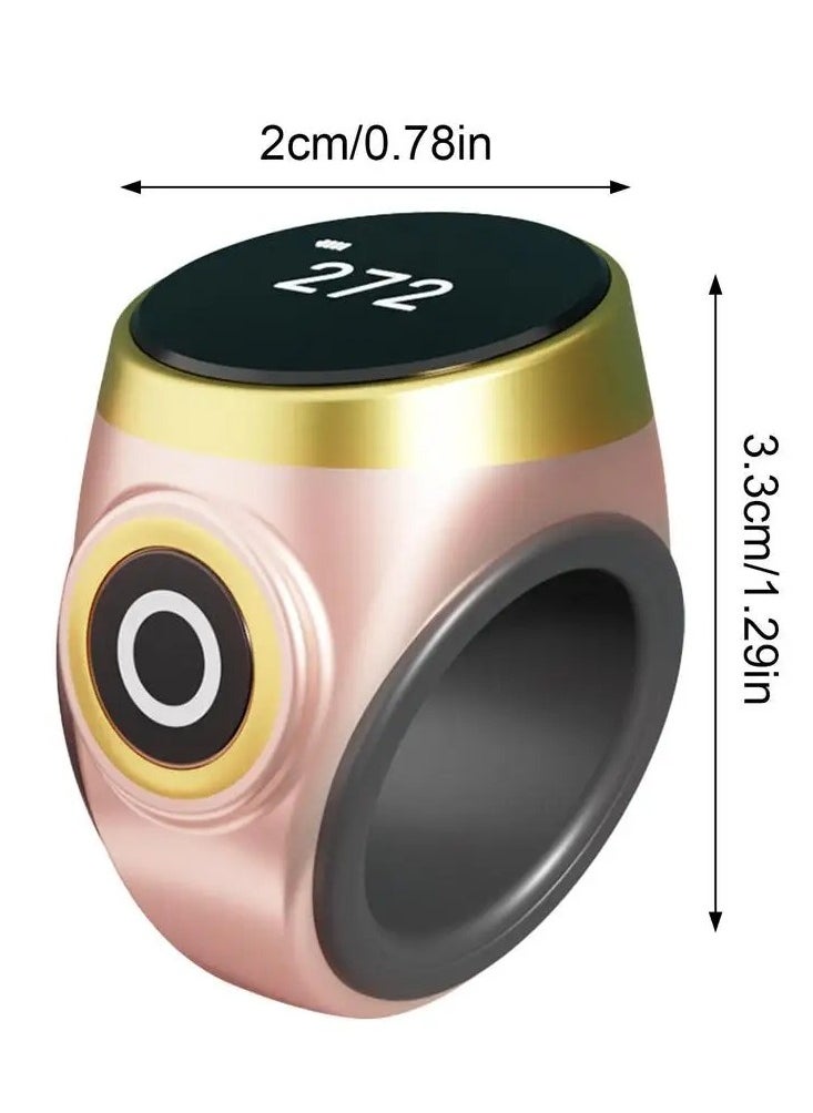 An OLED Display Counting Ring, Tasbih, Featuring a Skin-Friendly Adjustable Silicone Ring, Easy to Use, Simple to Operate, Equipped with a TYPE-C Charging Port for Extended Standby Time.