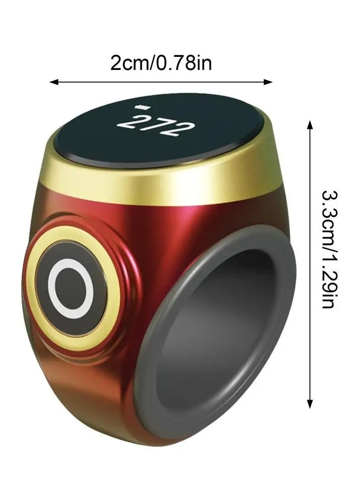 An OLED Display Counting Ring, Tasbih, Featuring a Skin-Friendly Adjustable Silicone Ring, Easy to Use, Simple to Operate, Equipped with a TYPE-C Charging Port for Extended Standby Time.