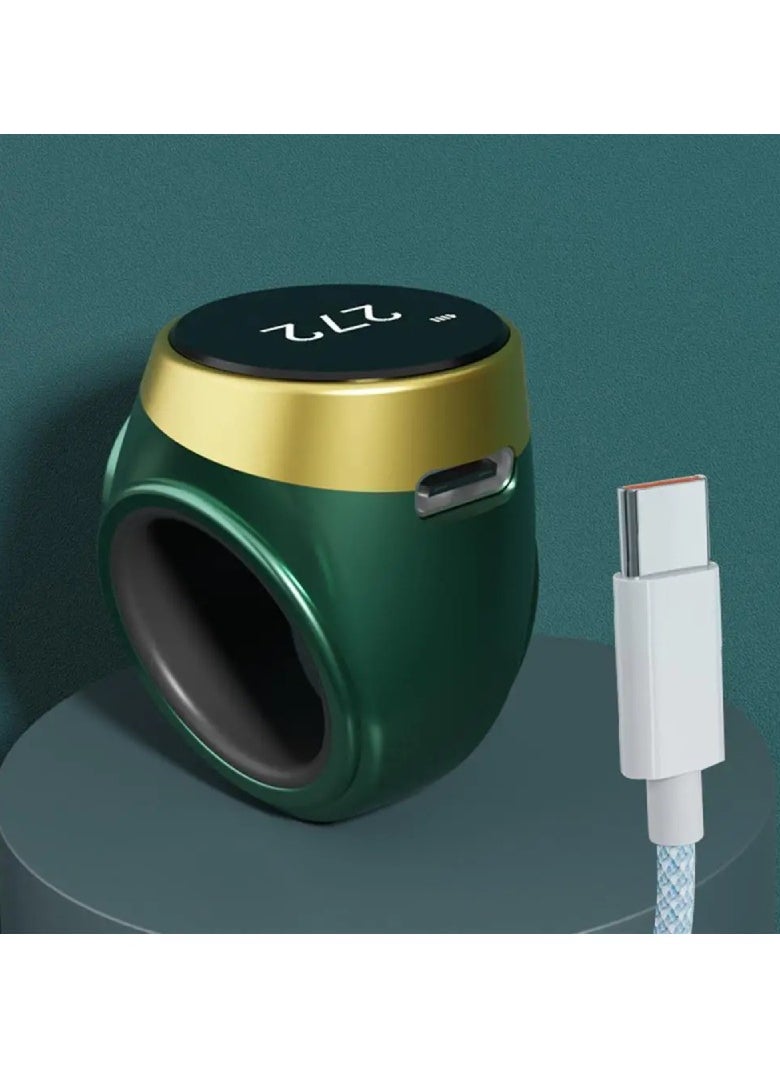 An OLED Display Counting Ring, Tasbih, Featuring a Skin-Friendly Adjustable Silicone Ring, Easy to Use, Simple to Operate, Equipped with a TYPE-C Charging Port for Extended Standby Time.