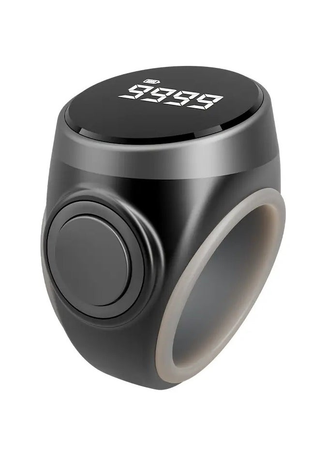 An OLED Display Counting Ring, Tasbih, Featuring a Skin-Friendly Adjustable Silicone Ring, Easy to Use, Simple to Operate, Equipped with a TYPE-C Charging Port for Extended Standby Time.